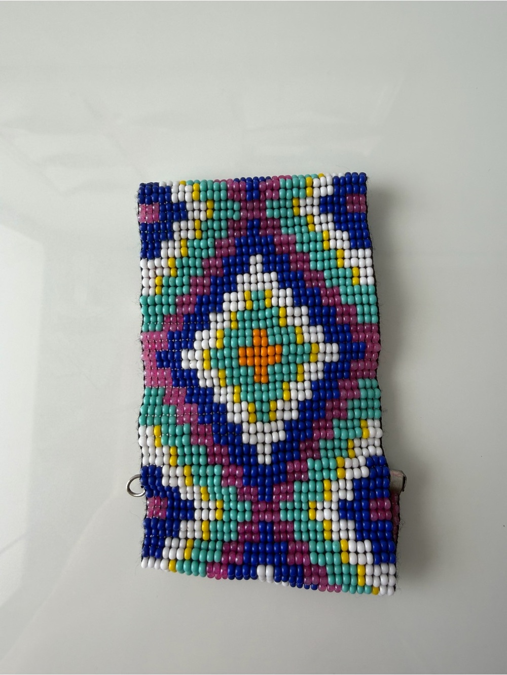 Handmade Beaded Bracelet - Multicolor Diamond Pattern